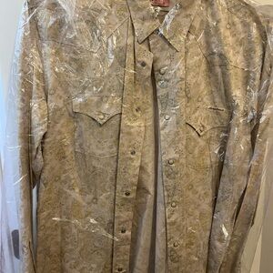 Lucky Brand Tan Lightweight snap western shirt
